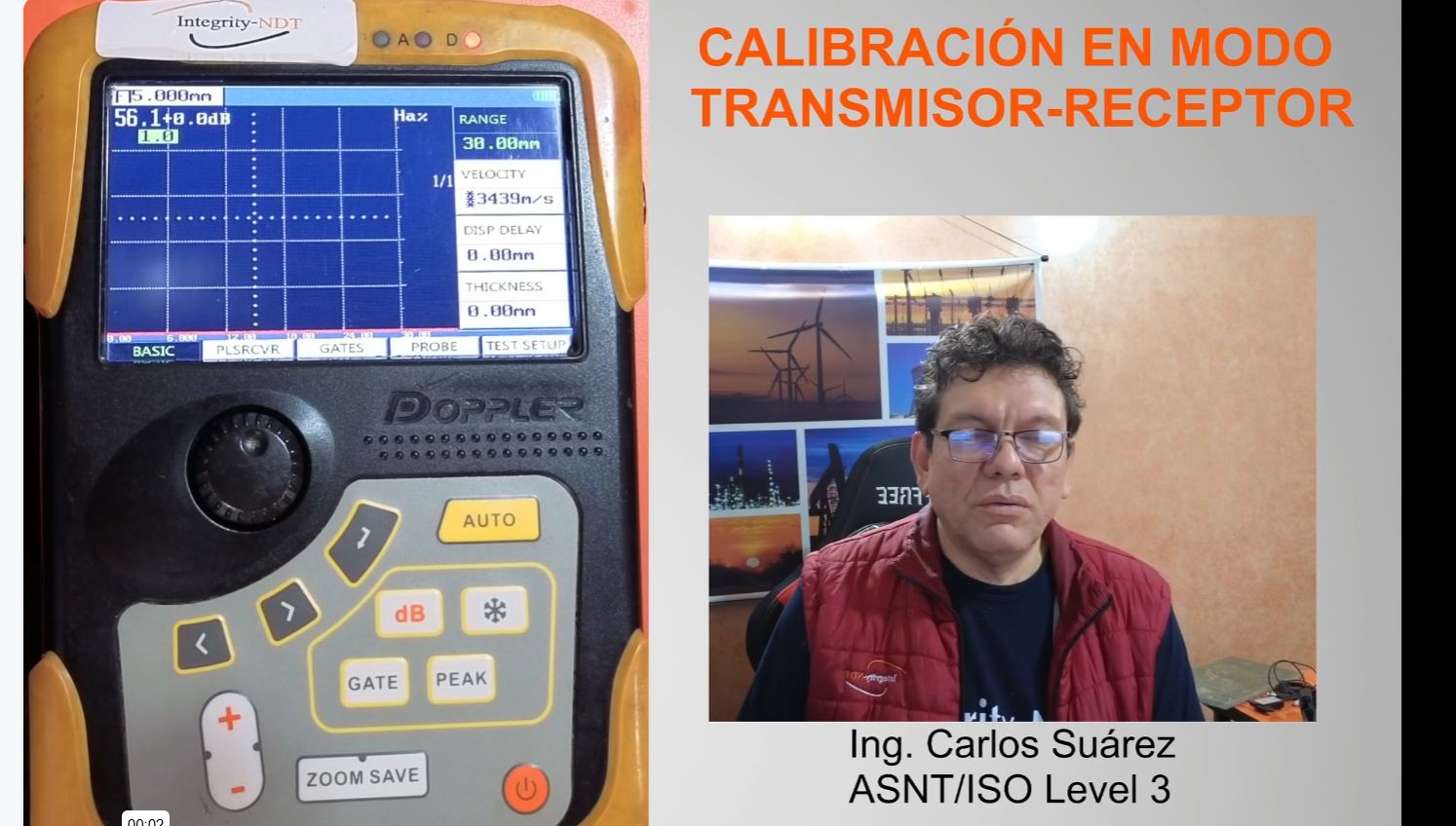 Inspección de fibra de vidrio con UT